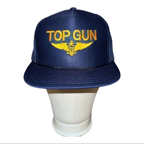 Vintage Top Gun Trucker Hat Snapback Embroidered Designer Award Headgear